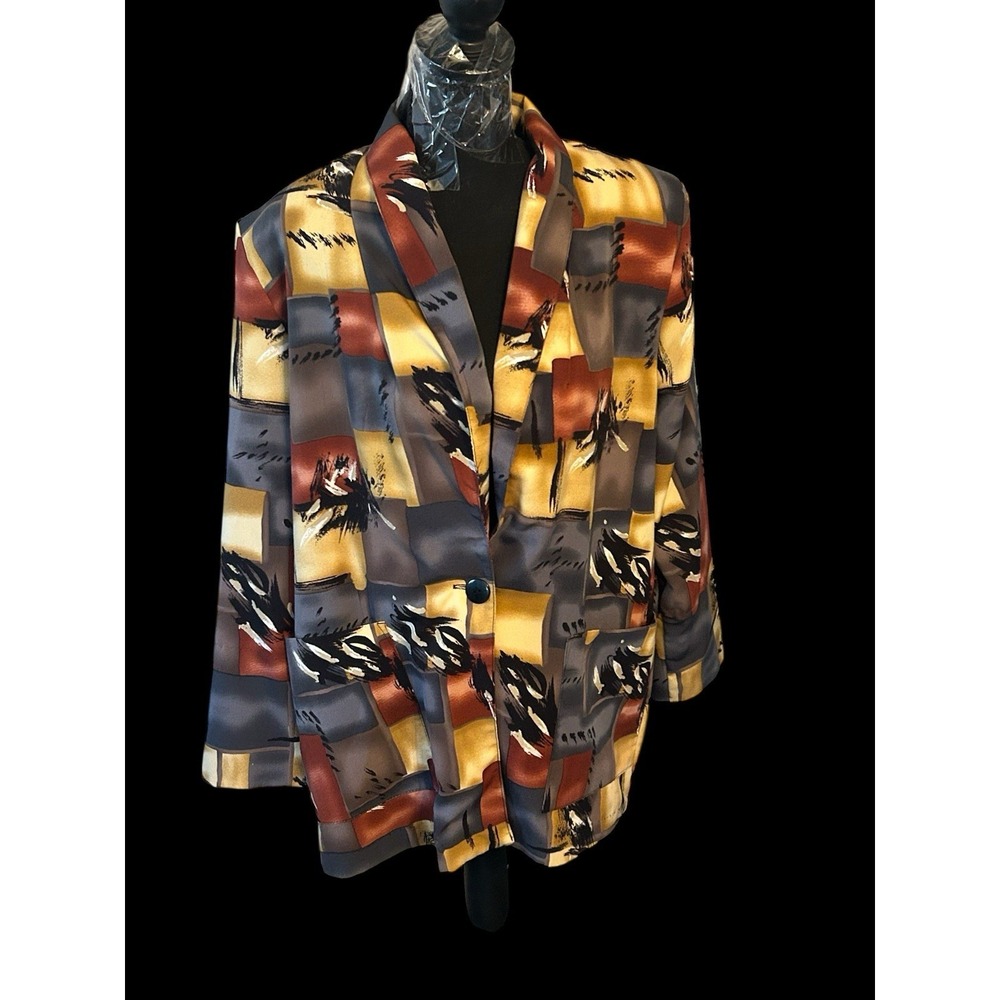 Jonathan Logan‎ Multicolored Blazer Womens Medium Single Button